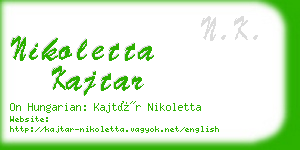 nikoletta kajtar business card
